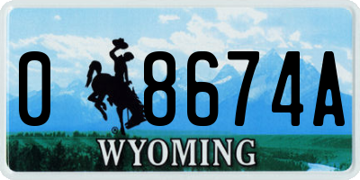 WY license plate 08674A