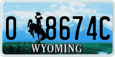 WY license plate 08674C