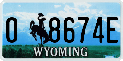 WY license plate 08674E