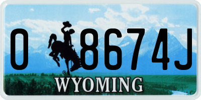 WY license plate 08674J