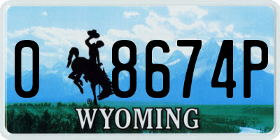 WY license plate 08674P