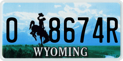 WY license plate 08674R