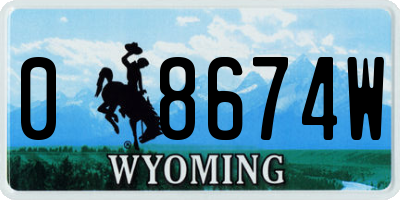 WY license plate 08674W