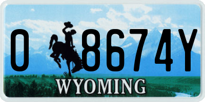 WY license plate 08674Y