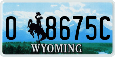 WY license plate 08675C