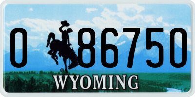 WY license plate 08675O