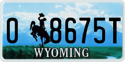 WY license plate 08675T