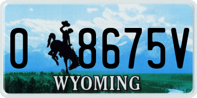 WY license plate 08675V