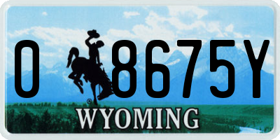 WY license plate 08675Y