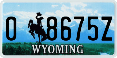 WY license plate 08675Z