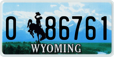 WY license plate 086761