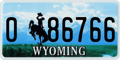 WY license plate 086766