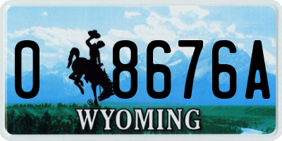 WY license plate 08676A