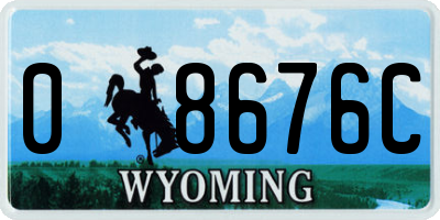 WY license plate 08676C