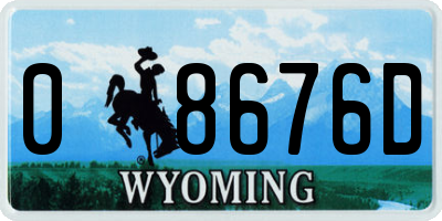WY license plate 08676D