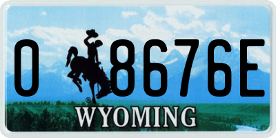 WY license plate 08676E