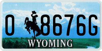 WY license plate 08676G
