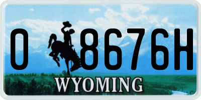 WY license plate 08676H