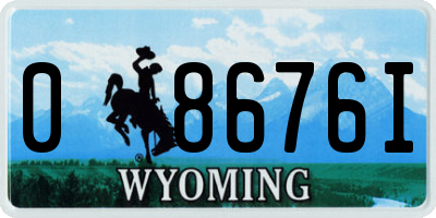 WY license plate 08676I