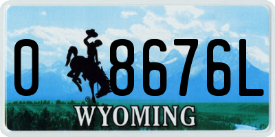 WY license plate 08676L
