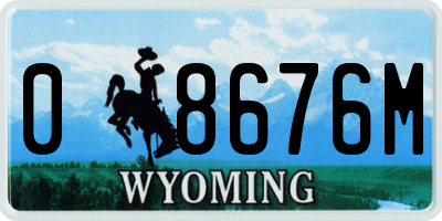 WY license plate 08676M