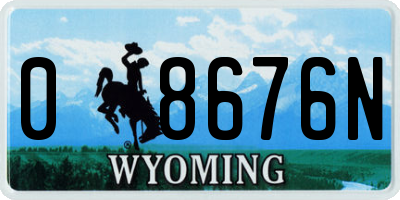 WY license plate 08676N