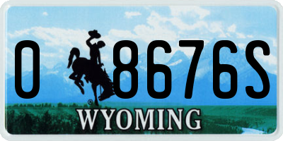 WY license plate 08676S