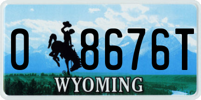 WY license plate 08676T