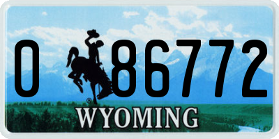 WY license plate 086772