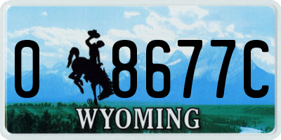 WY license plate 08677C