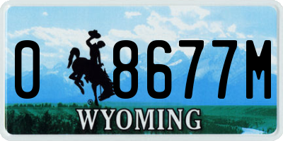 WY license plate 08677M