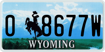 WY license plate 08677W
