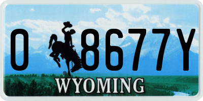 WY license plate 08677Y