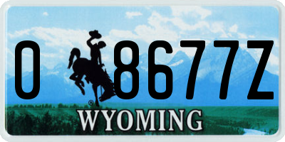 WY license plate 08677Z
