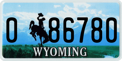 WY license plate 086780