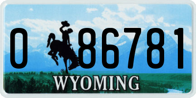 WY license plate 086781
