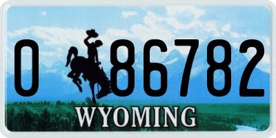 WY license plate 086782