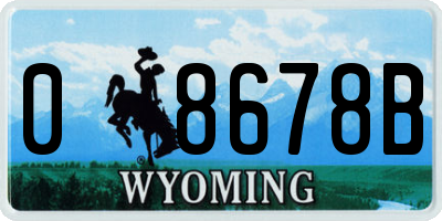WY license plate 08678B