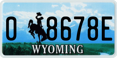 WY license plate 08678E