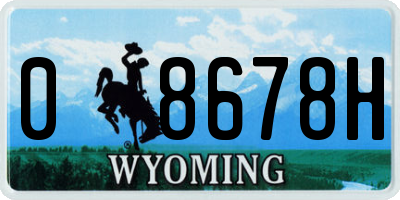 WY license plate 08678H