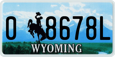 WY license plate 08678L