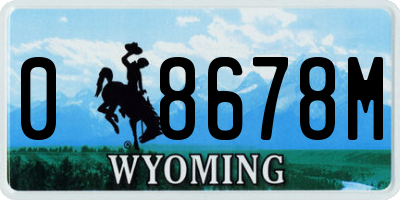 WY license plate 08678M