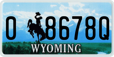 WY license plate 08678Q