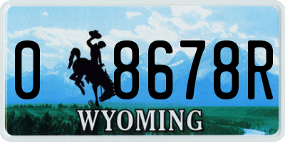 WY license plate 08678R