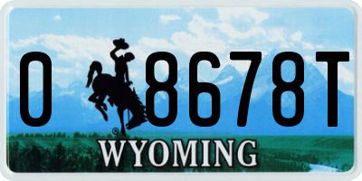 WY license plate 08678T