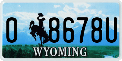 WY license plate 08678U