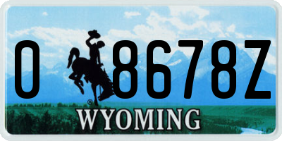 WY license plate 08678Z