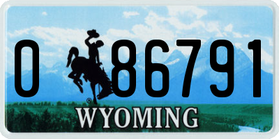 WY license plate 086791