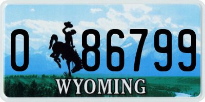 WY license plate 086799