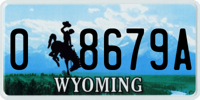 WY license plate 08679A